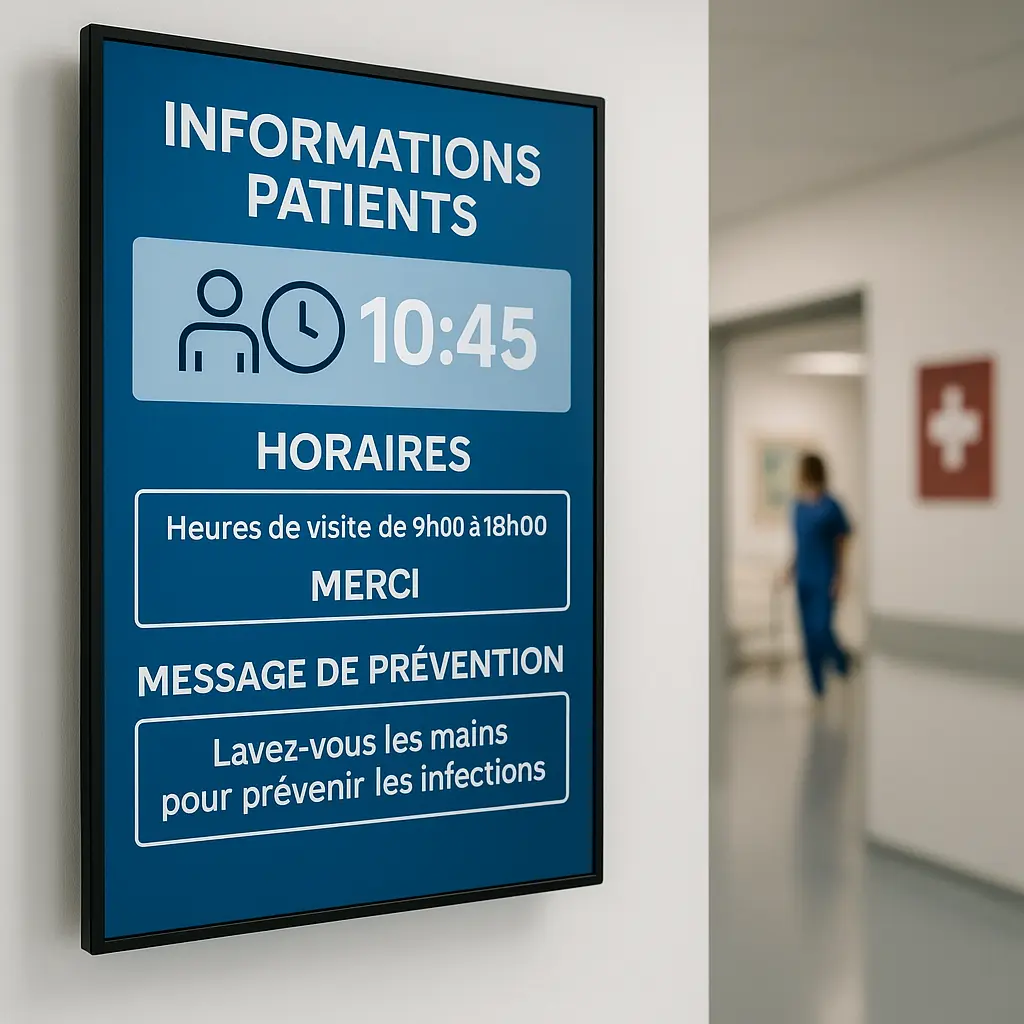 Mise en place d'un écran dynamique dans un hall d'hôpital
