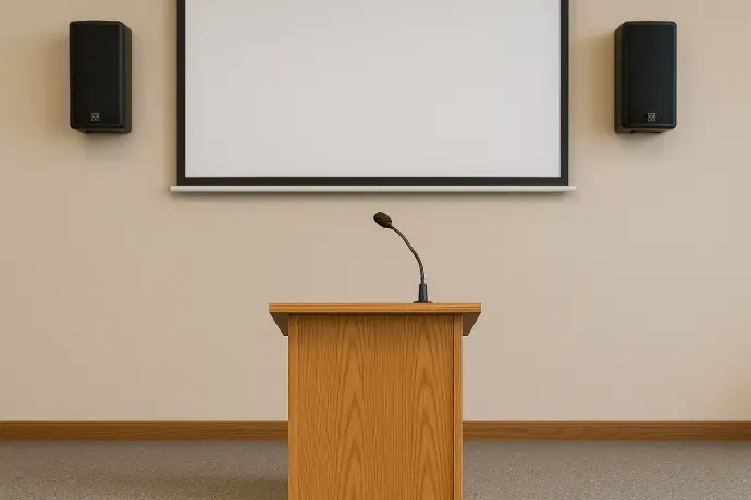 Solution de sonorisation et de microphone dans une salle de présentation