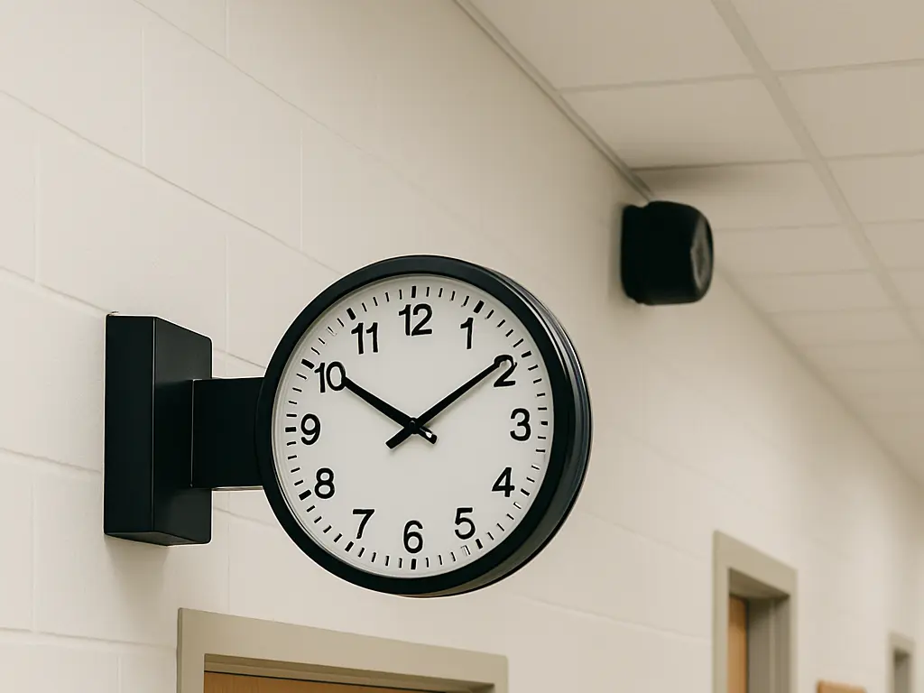Horloge et sonnerie en milieu scolaire