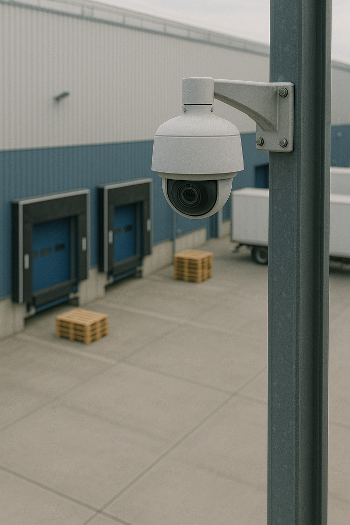 Vidéosurveillance d'un quai de chargement d'un entrepôt